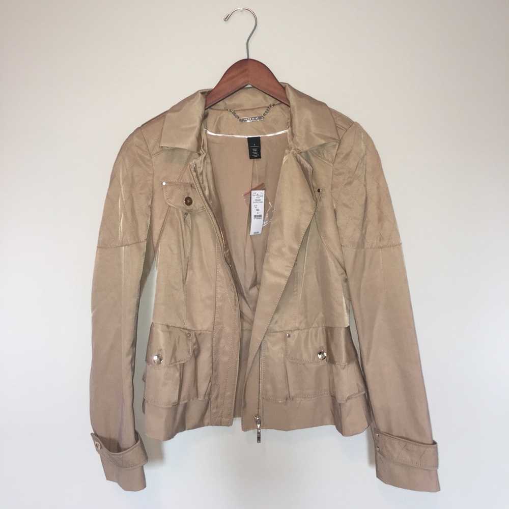 White House Black Market Tan ‘Elle twill Parka’